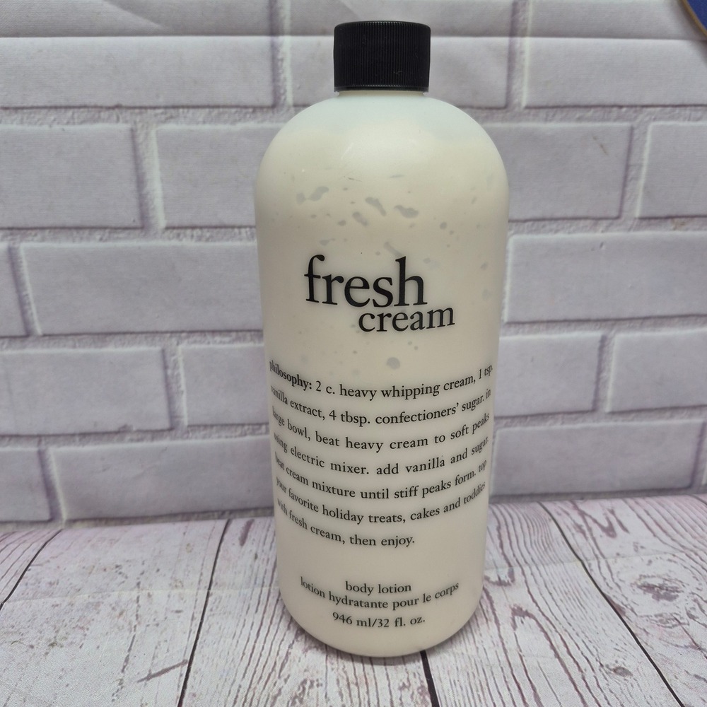 Philosophy Fresh Cream Body Lotion 32 fl oz Large Size Sweet Vanilla Scent